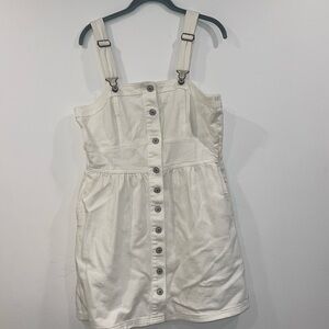 White stretchy denim dress from American eagle. Worn once, like new condition.